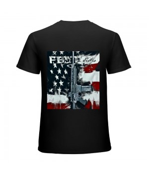 Ulloord Freedom Over Fear Pro Gun USA Flag 2nd Amendment (ON BACK) T-Shirt