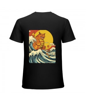 Vintage Funny Cute Cat Art Japanese Sunset Long Sleeve T-Shirt