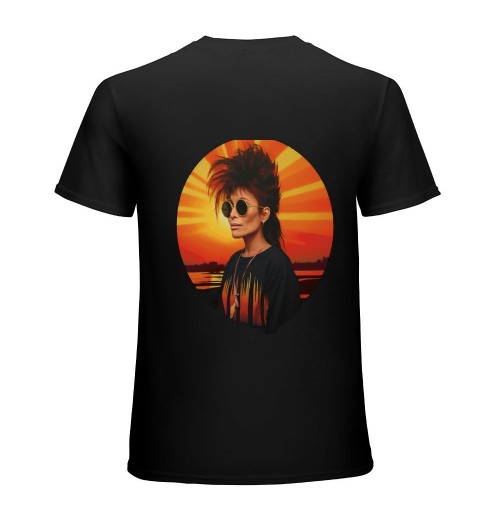 2022 Solid Retro Color Sunset  Music Men Women T-Shirt