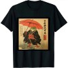 Ulloord Japanese Woodblock Art: Samurai Frog Japanese kanji T-Shirt