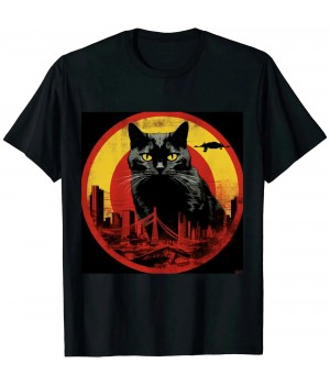 Ulloord Catzilla - Funny Cat Lover Kitten Kitty Short Sleeve T-Shirt Small