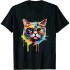 Ulloord Cute Cat Motif Pop Art Cat T-Shirt