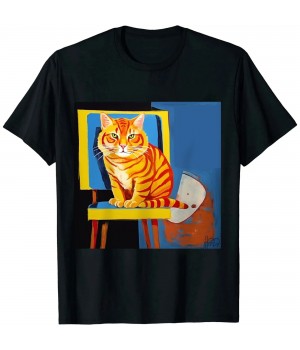 Ulloord Cute Artistic Cat - Cute Cat Painting Lion Art T-Shirt