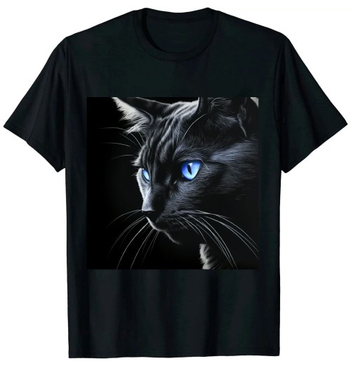 Ulloord Cat Blue Eyes - Pet Animal Art Cat T-Shirt