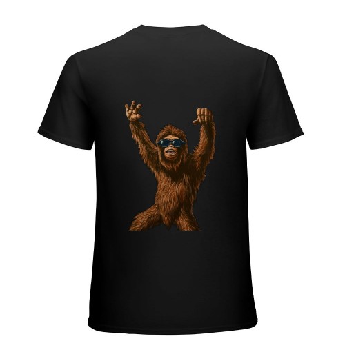 Rock On  Sasquatch Loves Rock And Roll Sunglasses On T-Shirt