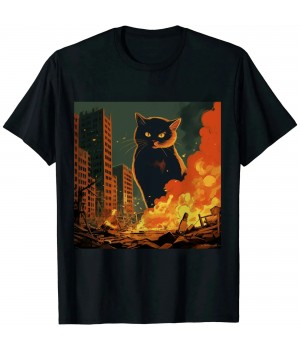 Ulloord Anime Cat Japanese Catzilla Men Women T-Shirt