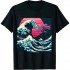 Ulloord Great Wave off Kanagawa Retro Glitch Aesthetic Vaporwave T-Shirt