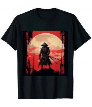 Ulloord Japanese Art Samurai Vintage Fighter Retro Design T-Shirt