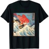 Japanese Retro Vintage Artwork Samurai on the Koi Fish T-Shirt