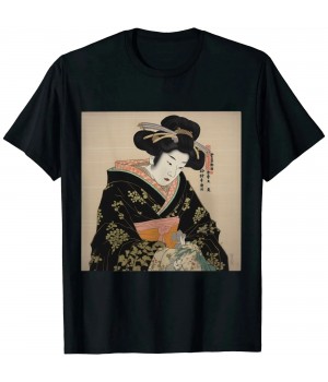 Ulloord Japanese Retro Artwork Takigawa from the Tea-House Art Long Sleeve T-Shirt