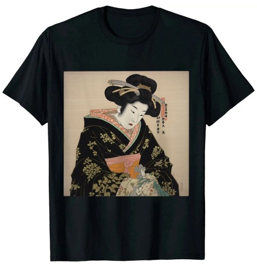 Ulloord Japanese Retro Artwork Takigawa from the Tea-House Art Long Sleeve T-Shirt