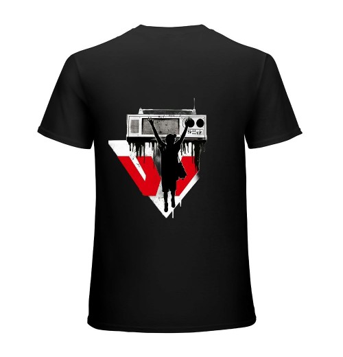 Logo Red Boombox Graphic T-Shirt T-Shirt (Black)