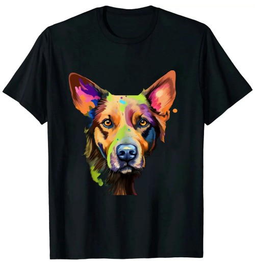 Ulloord Splash Art Cattle Dog T-Shirt | Blue heeler Lover Gifts