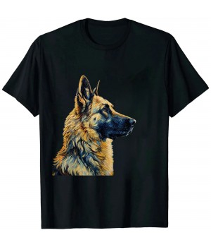 Ulloord Funny dog art painting dog Lover Starry Night dog Van Gogh T-Shirt