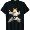 Ulloord Corgi Doing Karate Kick Black Belt Martial Arts Dog T-Shirt