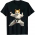 Ulloord Corgi Doing Karate Kick Black Belt Martial Arts Dog T-Shirt