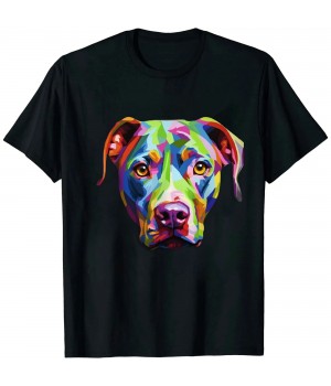 Ulloord American Pitbull Terrier Pop Art Portrait for Dog Owners T-Shirt