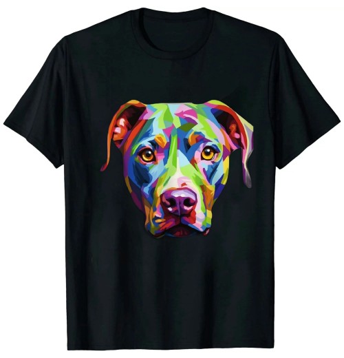 Ulloord American Pitbull Terrier Pop Art Portrait for Dog Owners T-Shirt