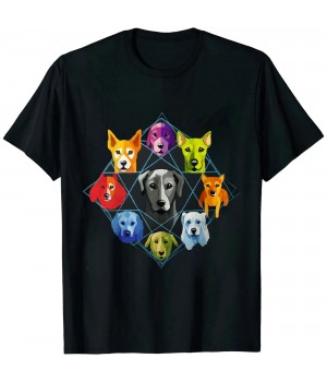 Ulloord Color Wheel Educational Art Teacher Dog Themed Artist T-Shirt