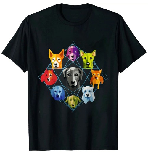 Ulloord Color Wheel Educational Art Teacher Dog Themed Artist T-Shirt