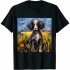 Ulloord Black Standard Poodle Starry Night Dog Art by  T-Shirt