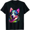 Ulloord Graphical Colorful Siberian Husky Dog Art, Husky Owner T-Shirt