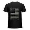 Ulloord Men's Big Black American Flag USA- Distressed T-Shirt