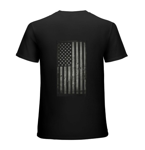 Ulloord Distressed Black USA Flag - United States Unisex Long Sleeve Shirt