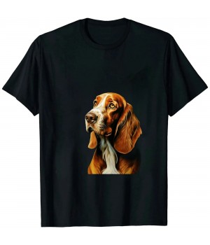 Ulloord Basset Hound Starry Night Impressionist Dog Art  T-Shirt