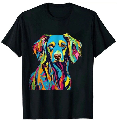 Ulloord Cool Chinese Crested Colorful Art Dog Pop Art Style T-Shirt