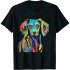 Ulloord Cool Chinese Crested Colorful Art Dog Pop Art Style T-Shirt