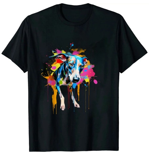 Ulloord Splashes Of Paint, Abstract Colorful Dog T-Shirt