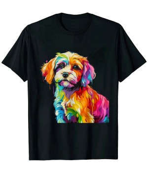 Ulloord Colorful Pop Art Bichon Frise Dog Lover Portrait T-Shirt