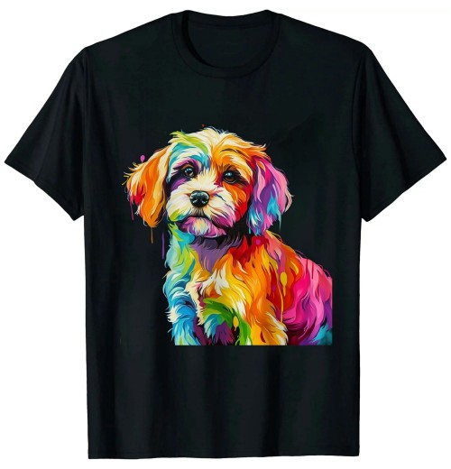 Ulloord Colorful Pop Art Bichon Frise Dog Lover Portrait T-Shirt