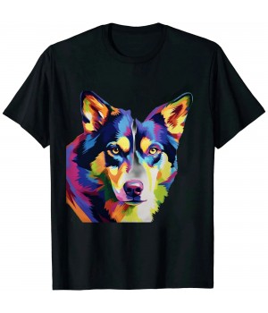 Ulloord Husky Colorful Pop Art Portrait For Dog Owners T-Shirt