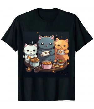 Ulloord Anime Boba Tea Bubble Tea Gaming Gamer Ramen Cat T-Shirt