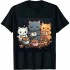 Ulloord Anime Boba Tea Bubble Tea Gaming Gamer Ramen Cat T-Shirt