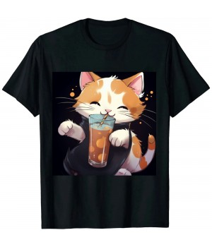 Ulloord Cat Boba Tea Bubble Tea Anime Kawaii Neko T-Shirt