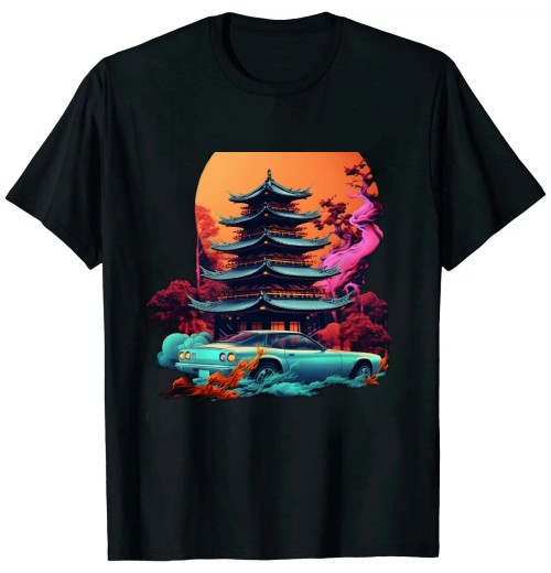 Ulloord Japanese Retro Car Racing Drifting Art JDM Legend Tuning T-Shirt