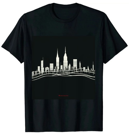 Ulloord New York Skyline Heartbeat Statue Of Liberty T-Shirt