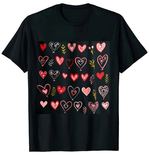 Ulloord Pattern Valentines Day Cute Pajama T-Shirt