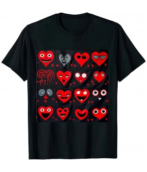 Ulloord Valentines Day Silly Faces Hearts Funny Boys Girls T-Shirt