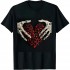 Ulloord Skeleton Hand Heart Valentines Day Funny Bones Love T-Shirt