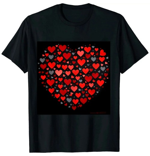 Ulloord Love Heart For Womens Girls Kids T-Shirt