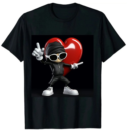 Ulloord Dabbing Heart Funny Gifts Mens Kids Boys Valentines Day T-Shirt