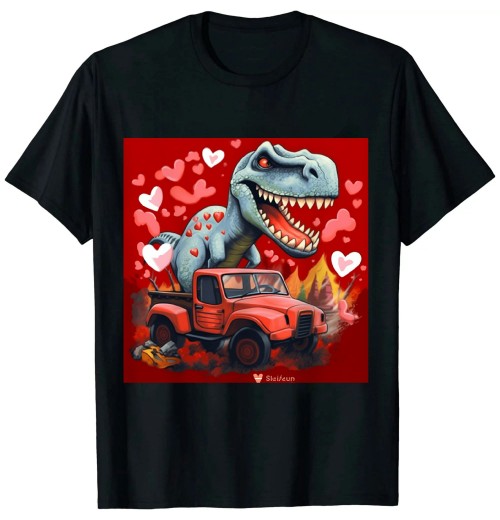 Ulloord Kids I Steal Hearts Dinosaur Valentines Day For Baby Boys Toddler T-Shirt