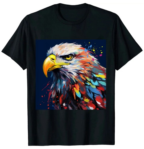 Ulloord Cool Colorful Eagle Portrait Graphic T-Shirt