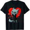 Ulloord Dabbing Axolotl Heart Valentines Day as Girls Boys Kids T-Shirt