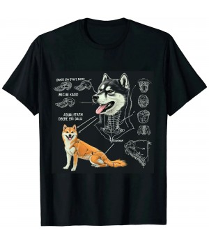 Ulloord Funny Anatomy Shiba Inu Dog Lover T-Shirt