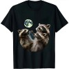 Ulloord Raccoon Shirt | 3 Racoons Howling At Moon Funny Weird Cursed T-Shirt